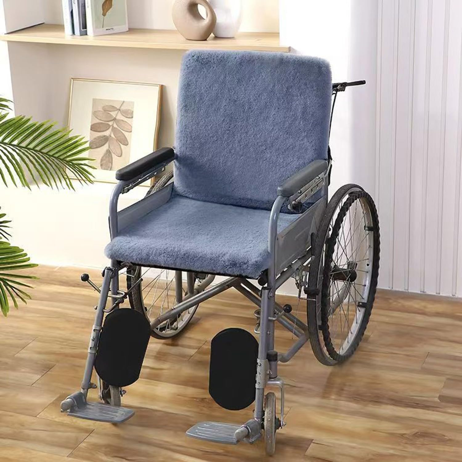FUELIX Colchón Antiescaras, Cojín Integrado para Silla De Ruedas con Respaldo, Cojín Reductor De Presión, Lavable, Funda para Silla De Ruedas Apoya Coxis Y Espalda
