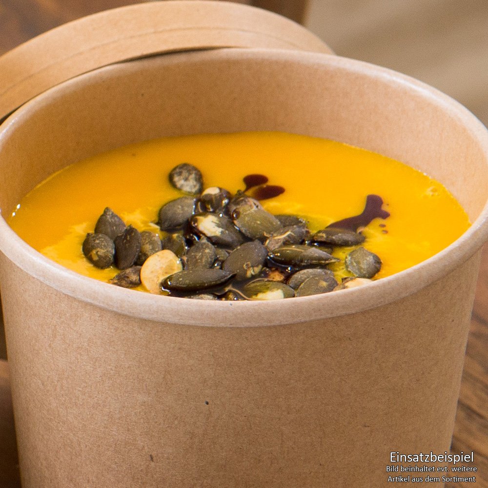 BIOZOYG Organic Food Cups Paper Cups Kraft Cups brown I Compostable Cup with waterbased lacquer