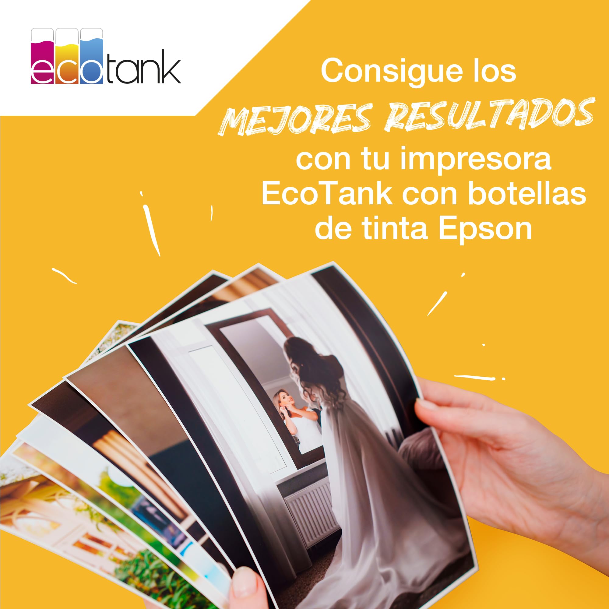 Botellas de tinta originales EcoTank de la serie 104 de Epson - Colores cian, magenta, amarillo y negro