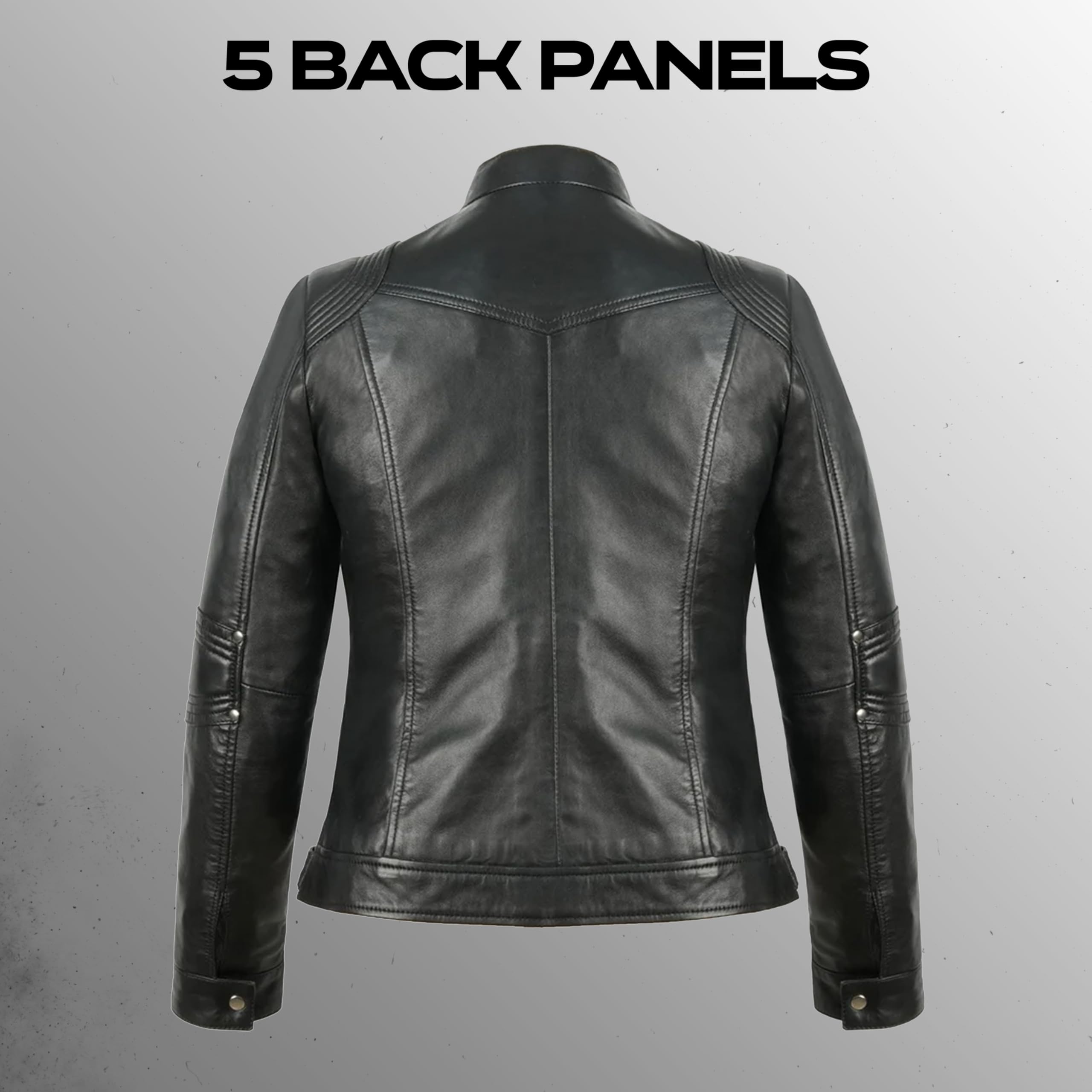 Leatherick Chaquetas moteras de piel de cordero estilo Cafe Racer para mujer - elegante chaqueta de moto con cremallera y bolsillos funcionales