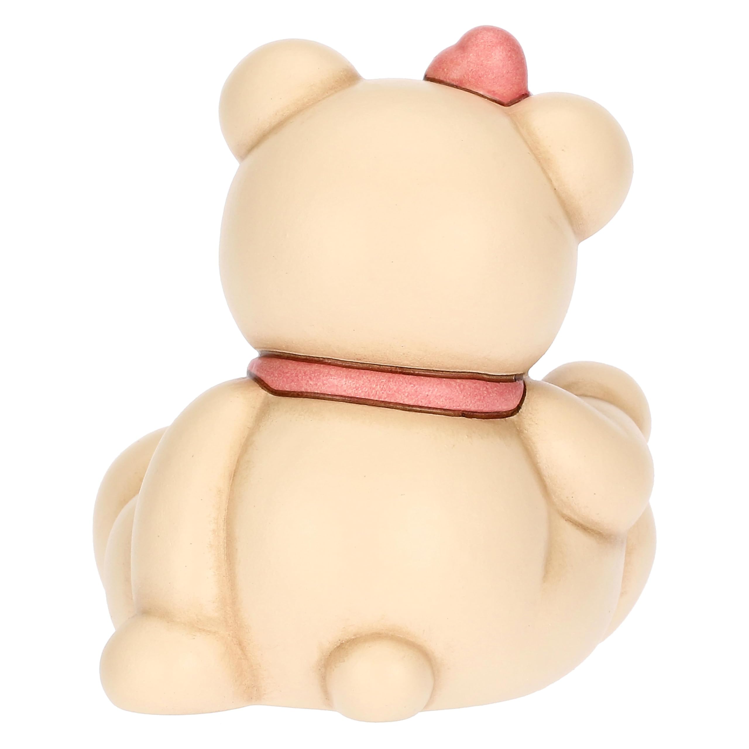 THUN, Mini Calendario Teddy Lei in Ceramica Decorata a Mano, Idea Regalo, 6.6 x 5.7 x 7.7 cm h