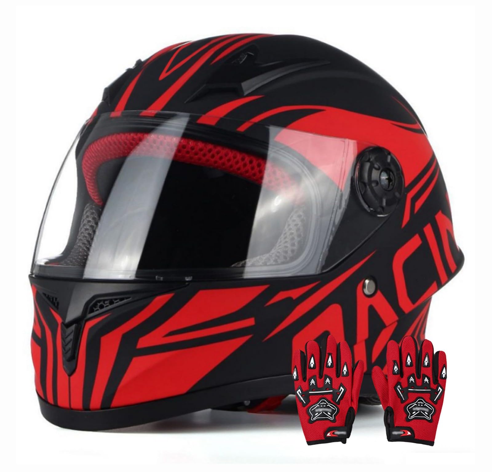 Casco Integrale Per Bambini Con Omologazione DOT,Casco Per Go-Kart,Scooter Elettrico, Ciclomotore,Casco Per Bambini Ragazzi E Ragazze,Per Moto Da Cross,Per Bambini Dai 3 Ai 14 Anni 6,S/(47~58cm)