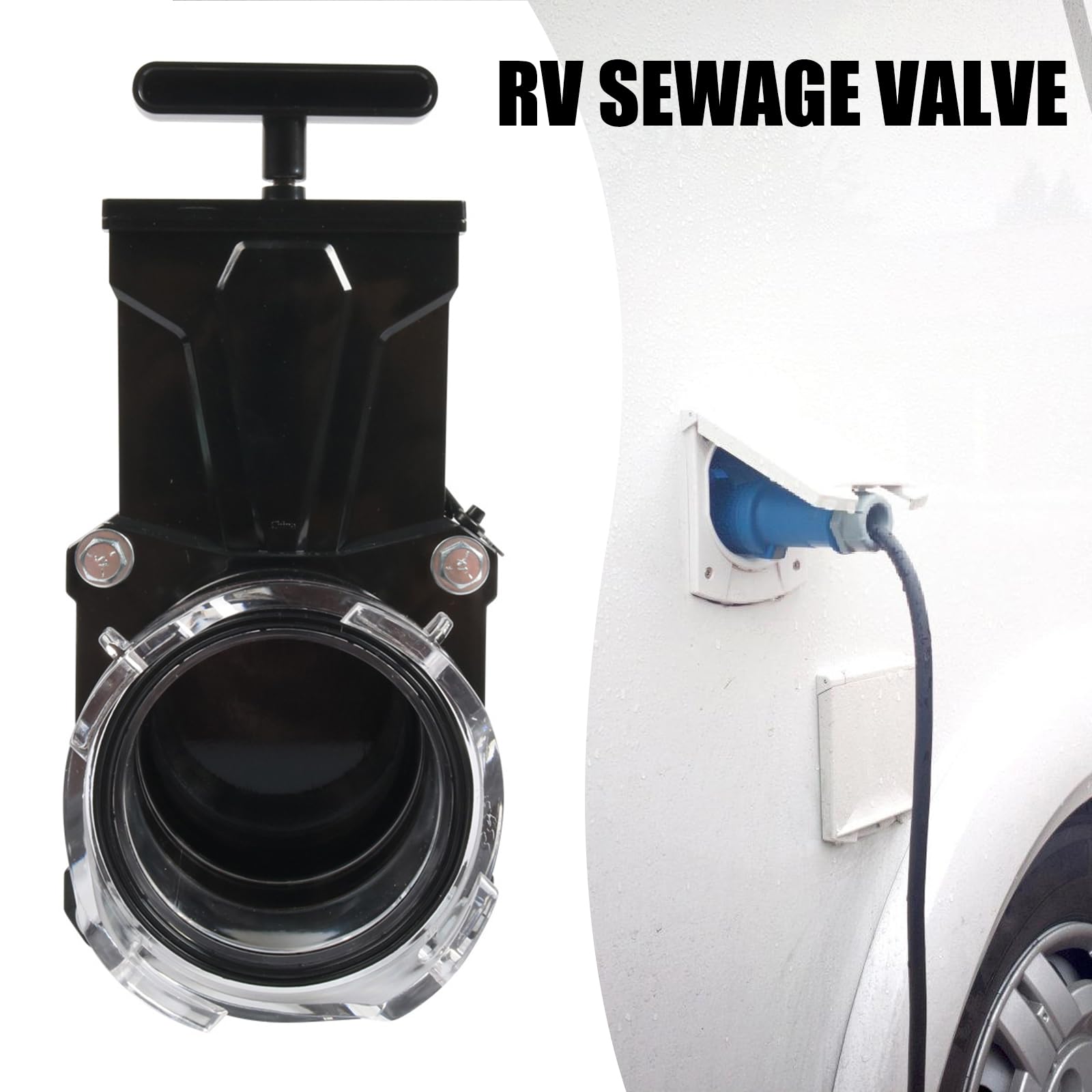 Funzionamento manuale delle valvole di scarico delle acque reflue del camper a 3 pollici con il doppio per rimorchi e camper da campeggio