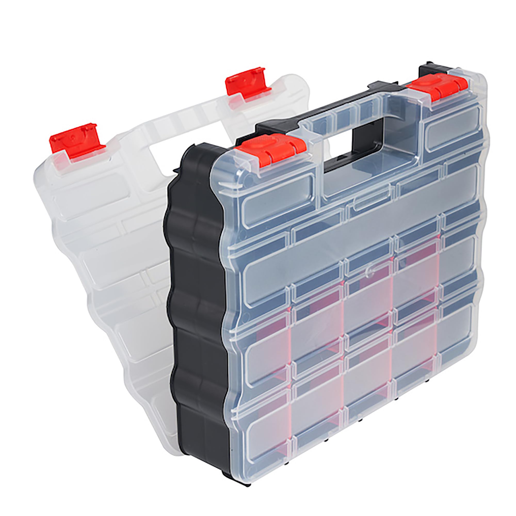 Dekton Jumbo Double Sided Organizer- Organizer Box With 32 Compartments| Removable Separators For Extra Space| Dimensions: 320mm X 270mm X 60mm| Portable & Stackable Design