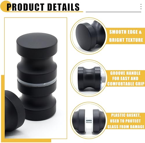 Miniatura 3 de Paquete de 2 manijas de puerta de cristal de ducha, perillas de acero inoxidable para puertas de ducha de doble cara, accesorios para puertas de