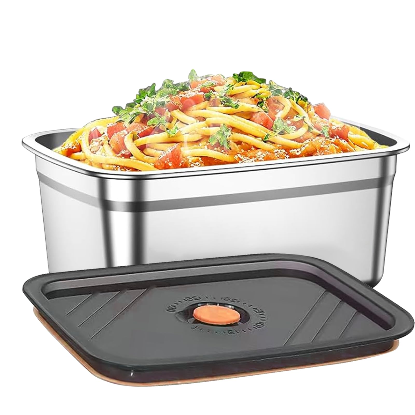 VOOTEGO 1.5L Replaceable Container for Heated Lunch Box Stainless Steel 304 SS Food Containers Accessories with Lids Food Storage Bento Box for Snacks, Sandwiches, Fruits, Vegetables