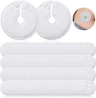 100 Pieces G Tube Button Pads Feeding Tube Pad Peritoneal Feeding Tube Supplies Abdominal G Tube Button Covers Feeding Tube Holder Peg Tube Supplies Soft Absorbent Button Pads Holder for Nursing Care