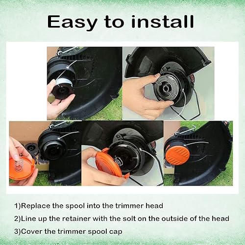 Miniatura 6 de Carrete de repuesto AF-100 para recortadora de hilo Black and Decker GH900 BESTA510 Repuestos de carrete de desbrozadora de 30 pies 0.065 pulgadas