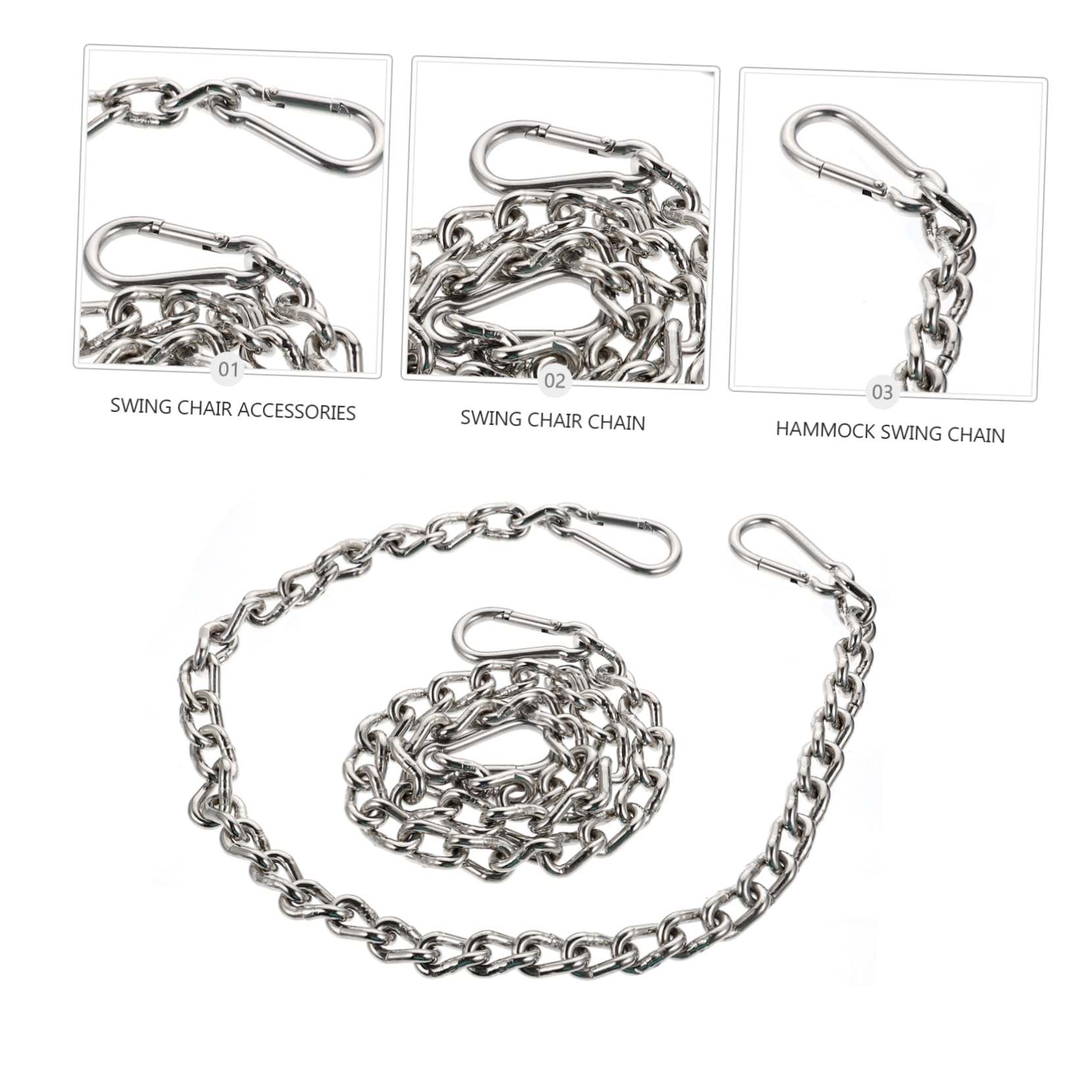 Yardwe 2pièces Sangle Extension pour Hamac Extérieur Chaînes Utiles Sangles De Suspension pour Hamac Kit De Suspension Extension Accessoires pour Balançoire
