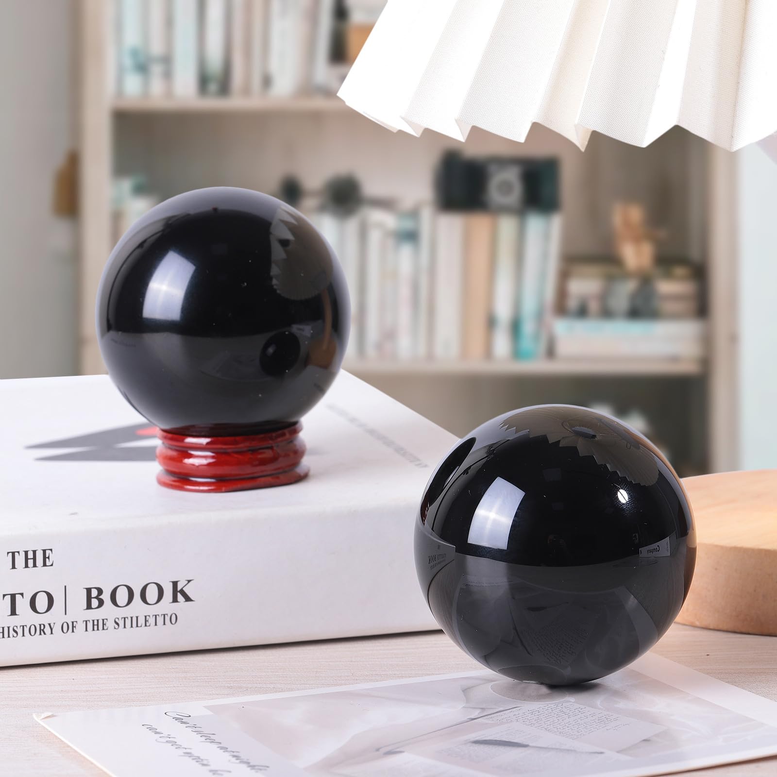 Nupuyai Natural Obsidian Ball with Wooden Stand - Image 4