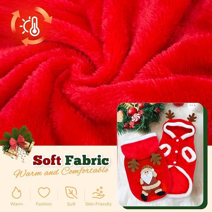 Disfraz de Navidad para Perro Pequeño con Capucha y Elfo miniatura 4