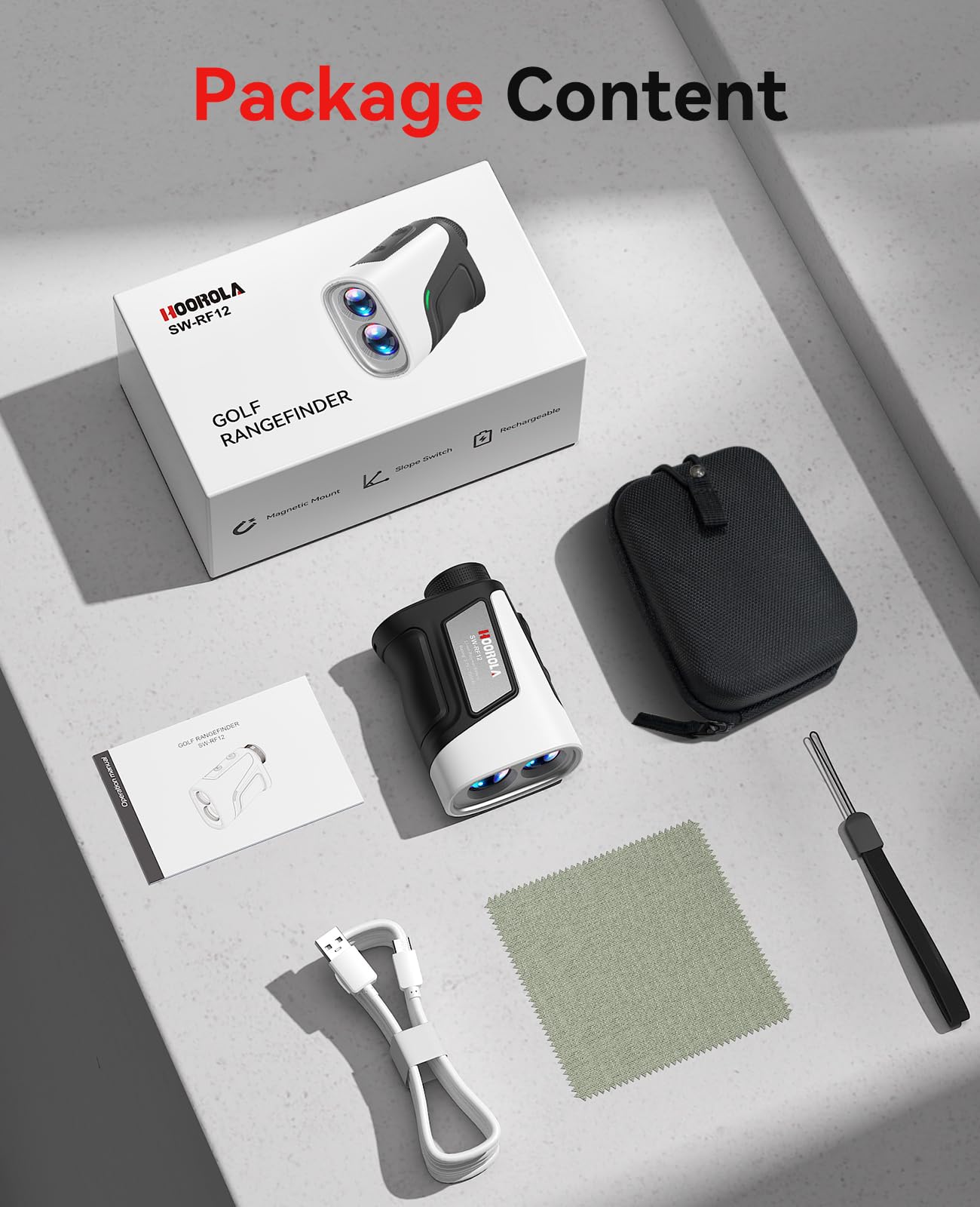 Range Finder Golf, telemetro con pendenza, banda magnetica, lunghezza 1000