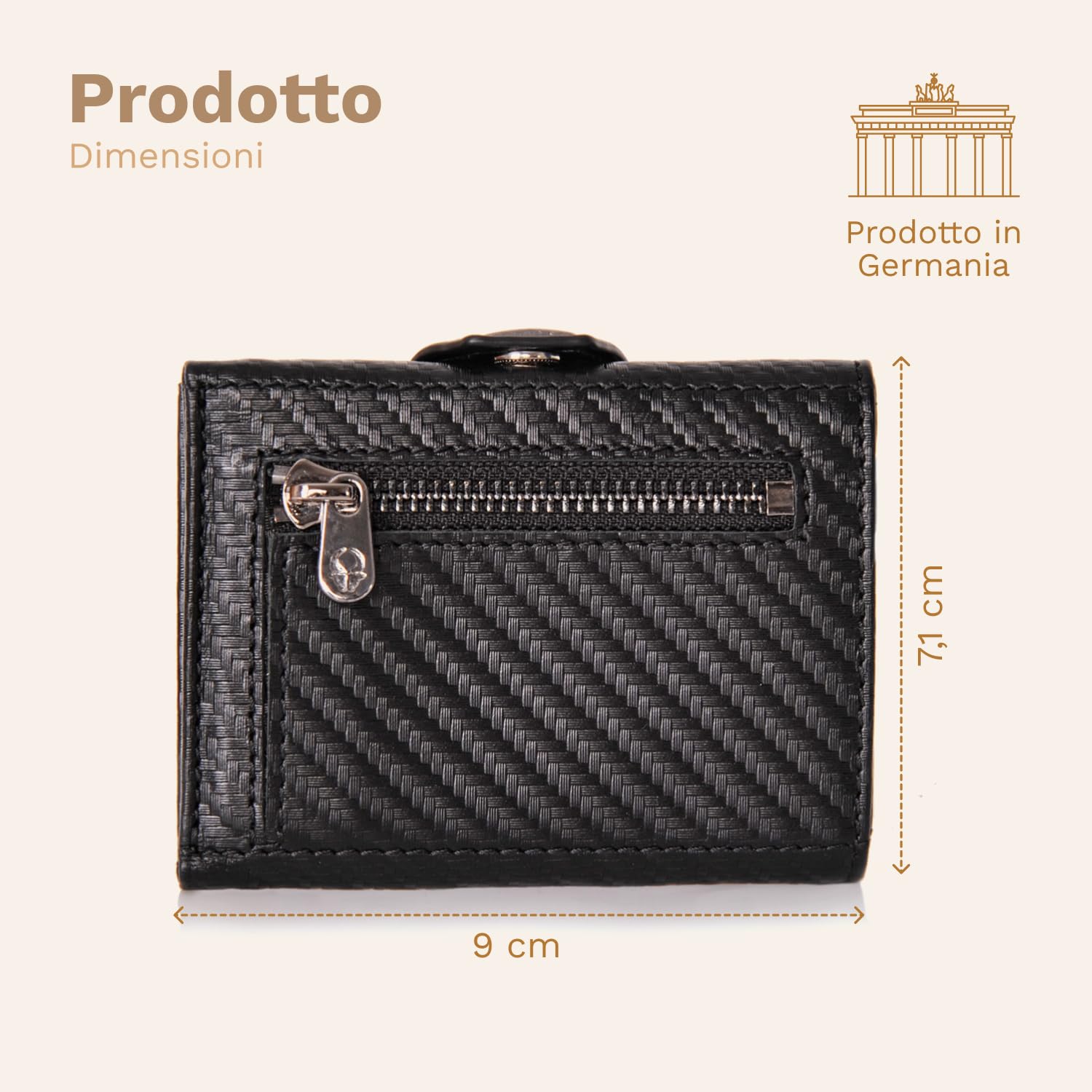 DONBOLSO Wallety NextGen I - Custodia per carte di credito con scomparto portamonete, fino a 11 carte, protezione RFID