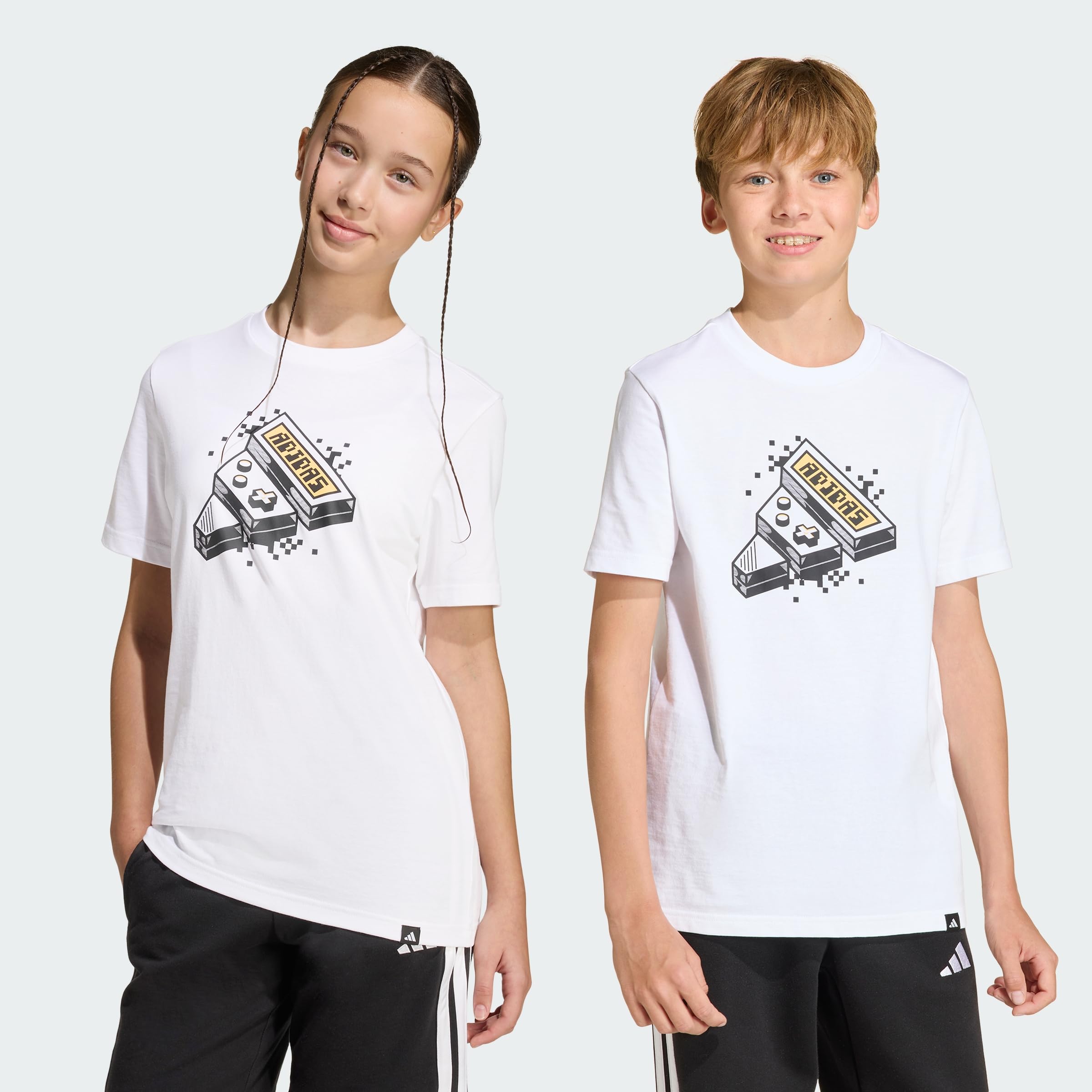 Adidas Unisex Kids Blanc Kid's T-Shirt Gaming Graphic