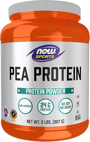 NOW Sports Nutrition, Proteína de guisante 0.85 oz, absorción rápida, polvo sin sabor, 2 libras