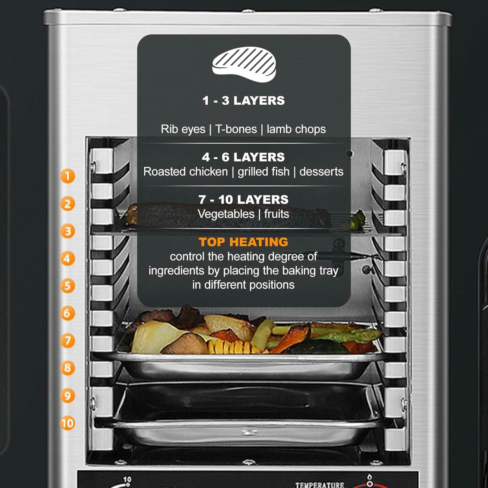 Komercyjny Blat 1700 W, Elektryczny Grill Stekowy, 800 ℃ Regulowana Temperatura - 5 -Minutowe Podgrzewanie - 10 Minut Czasu