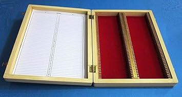 DIWAKAR Microscope Slide Box Wooden (100 Slides)