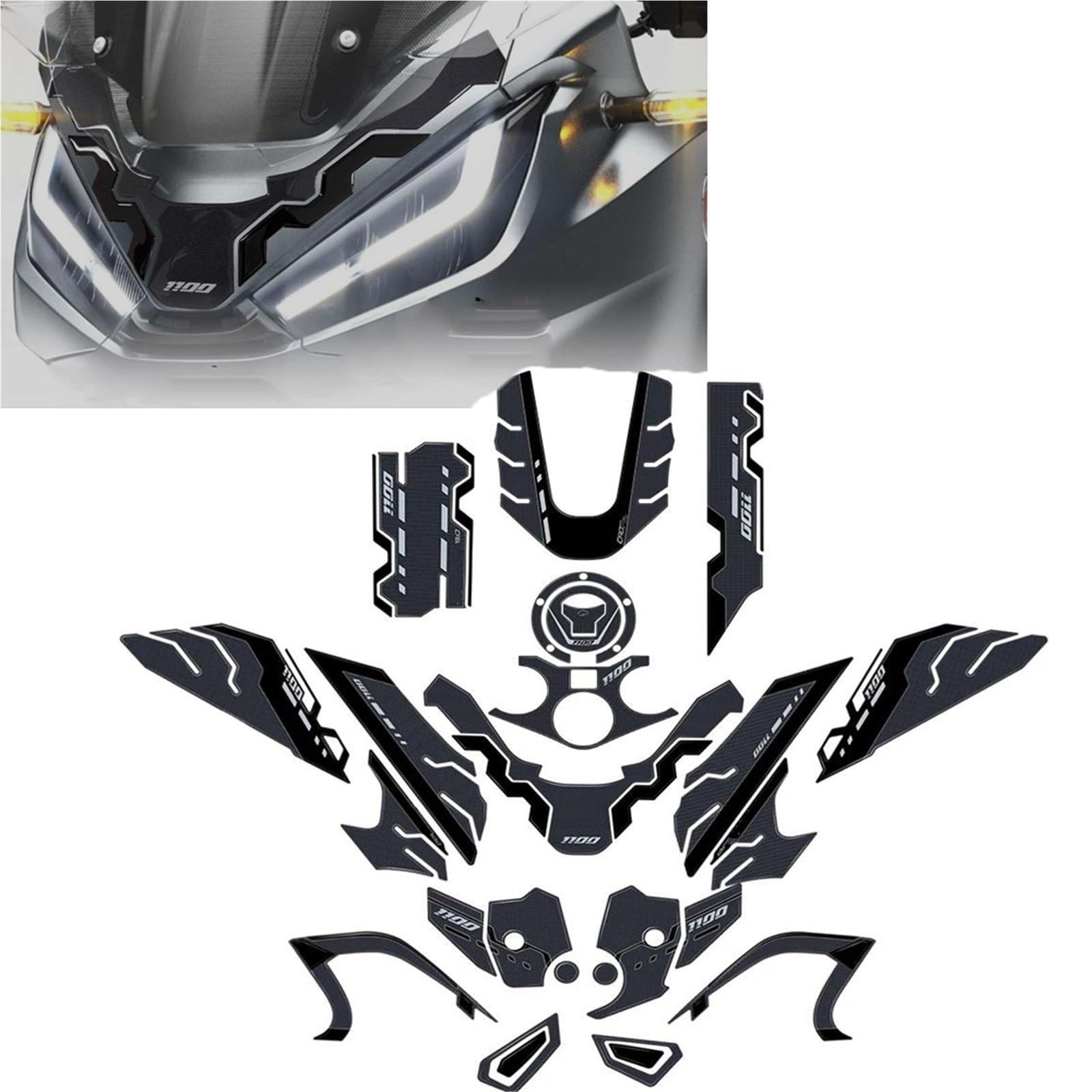 Autocollants protection réservoir moto Honda NT1100 contre les rayures