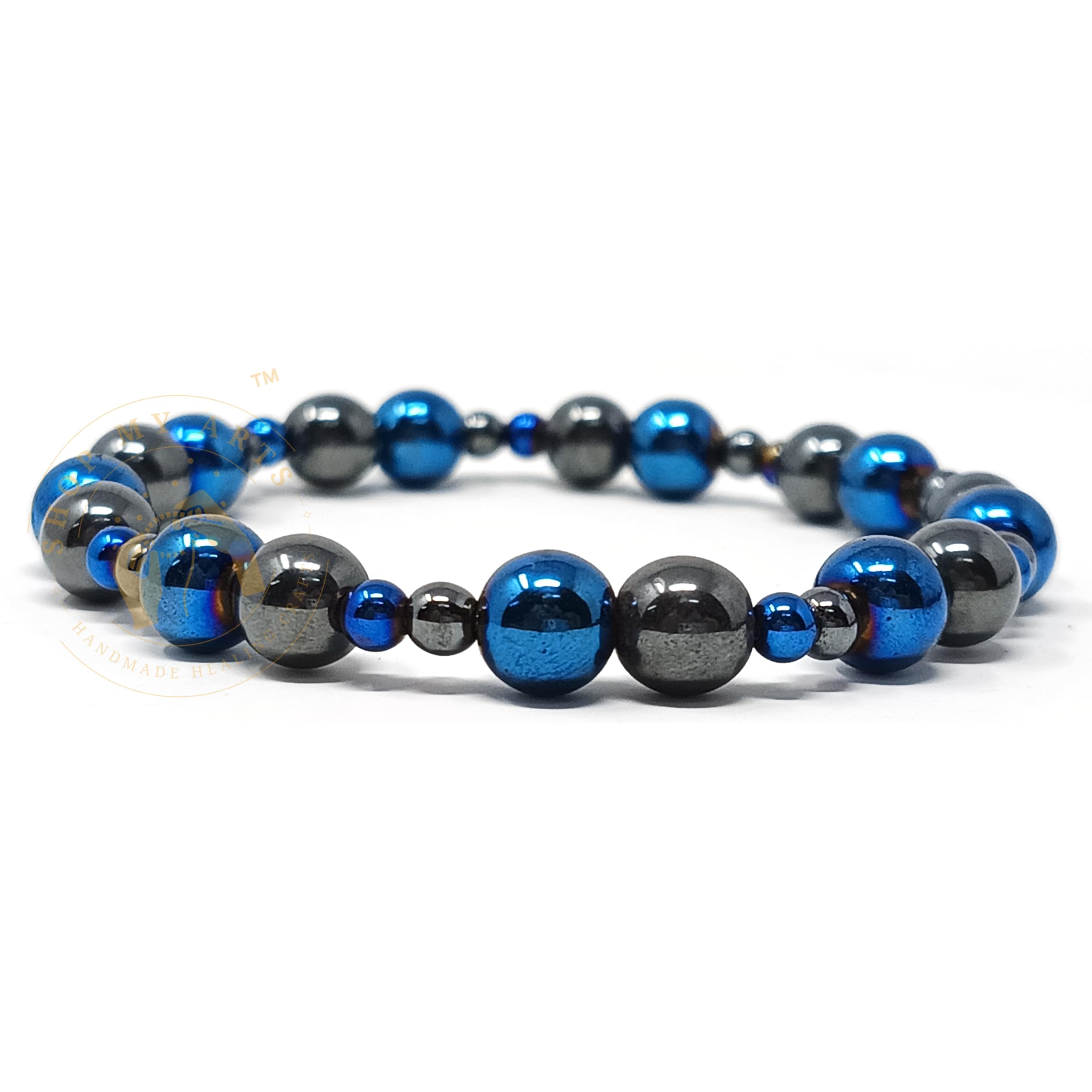 SHOP MY ARTS Blue Hematite Bracelet for Women Men - Stylish Beaded Bracelet for Reiki Healing Crystal Girls (Elastic) (B0CMCLR8MN) Amazon Price History, Amazon Price Tracker
