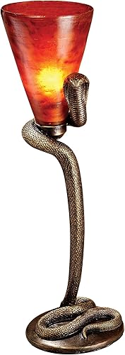 Design Toscano Uraeus Egipcio Cobra Dios Altar Lámpara, Bronce