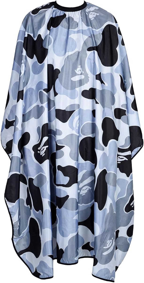 Capa de corte de pelo profesional, capa de peluquero impermeable para hombres, capa de peinado de poliéster con escote elástico