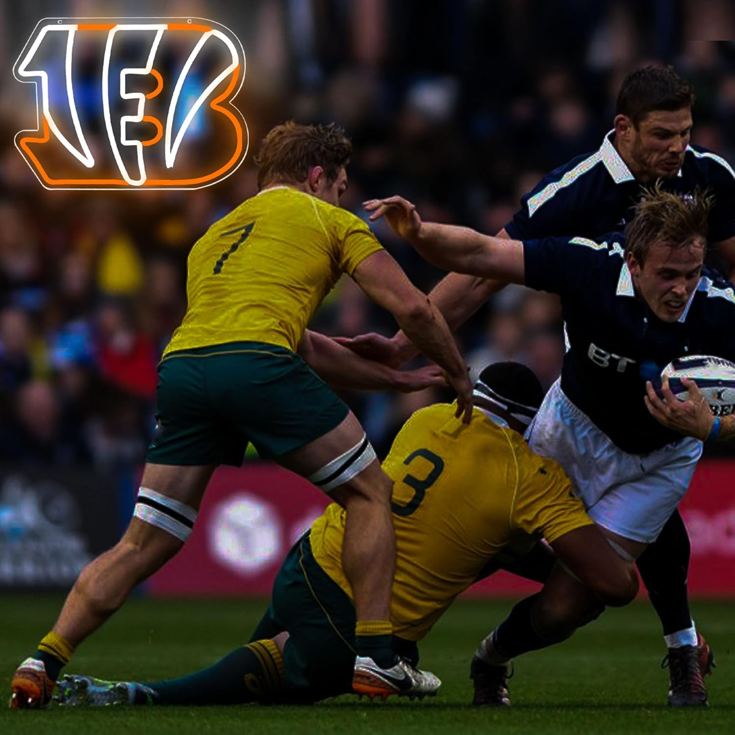 Football Neon Sign for Wall Decor Dimmable Football Neon Light for Man Cave Birthday Gifts for Rugby Fans with Rugby Team LED Sign for Club Garage Gamer Room Bar Size16.1 * 11.8In(ZYLD131) - Image 4