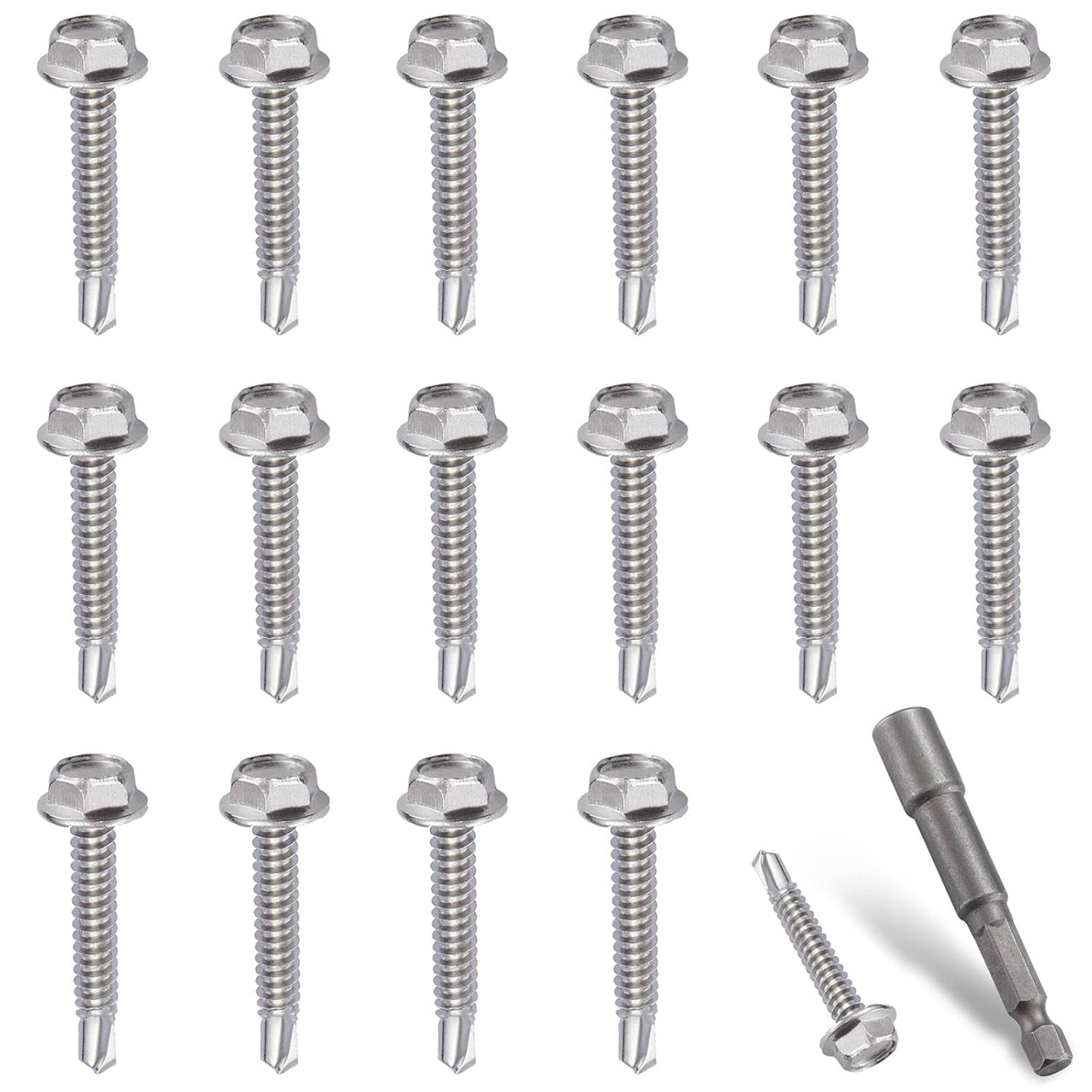 80 Viti Autofilettanti Testa Piatta - Acciaio Inox 410, 5.5x16 Mm, Per Legno, Plastica E Metallo - Foto 12