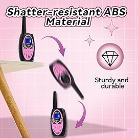 Retevis RT628 Walkie Talkies for Kids, Kids Toys for 6-12 Year Old Boy Girl, Long Range 2 Way Radio 22CH VOX,Toys Walkie Talkie for Birthday Gift, Outdoor Camping Family Trip(Black Pink 1 Pair)