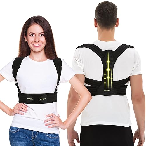 Posture Corrector for Men and Women, Adjustable Upper Back Brace, Muscle Memory Support Straightener, Providing Pain Relief from Neck, Shoulder, and