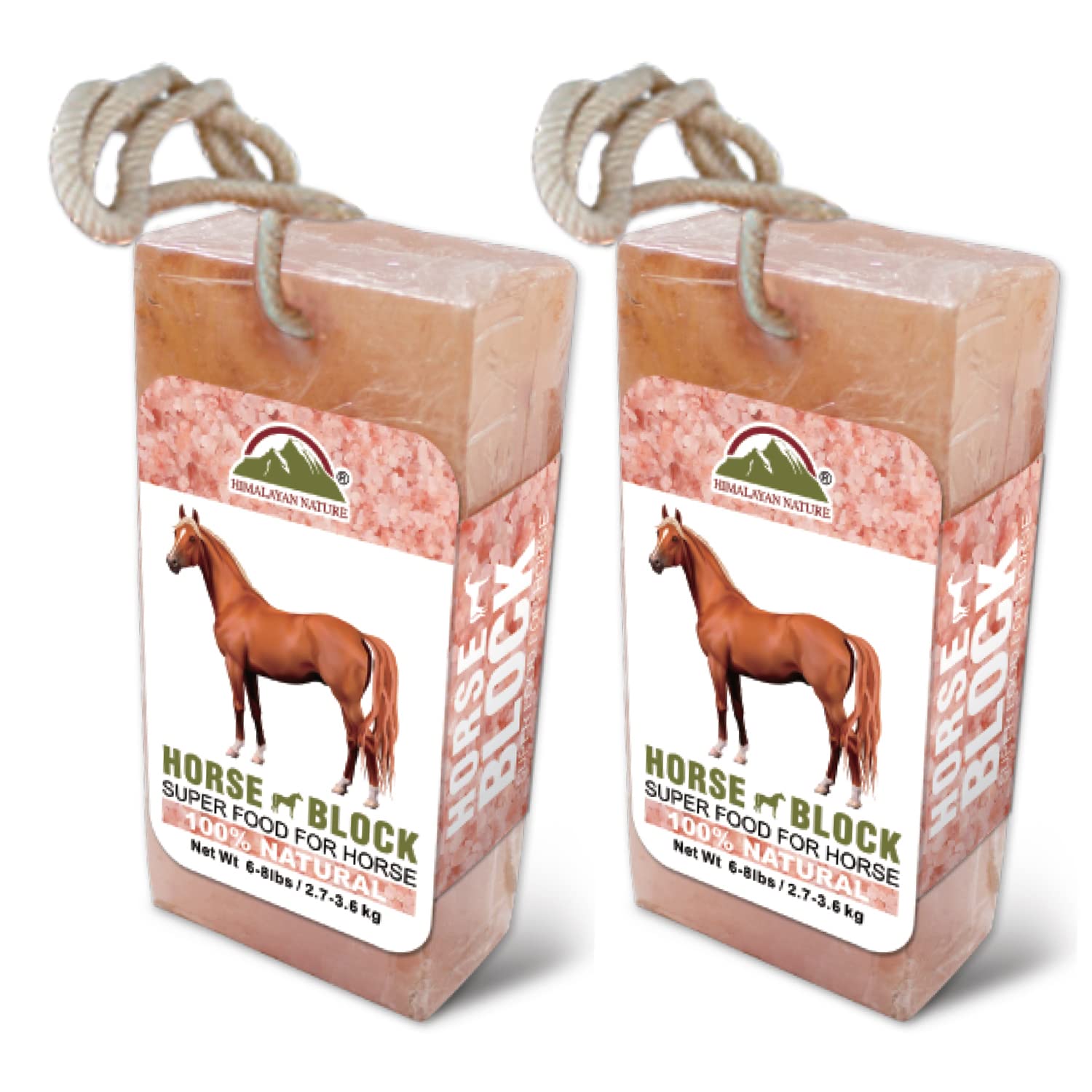 Licking Salt for Horse, 100% Pure Himalayan Pink Salt Chunks, 6 LBS, Animal Feed Salt Chunks, Horse Salt Licks, Natural Mineral Salt - Pack of 2