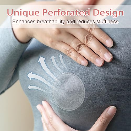 Miniatura 4 de Copas de lactancia plateadas, diseño original perforado transpirable, copas de lactancia Silverette, cubiertas plateadas para pezones para