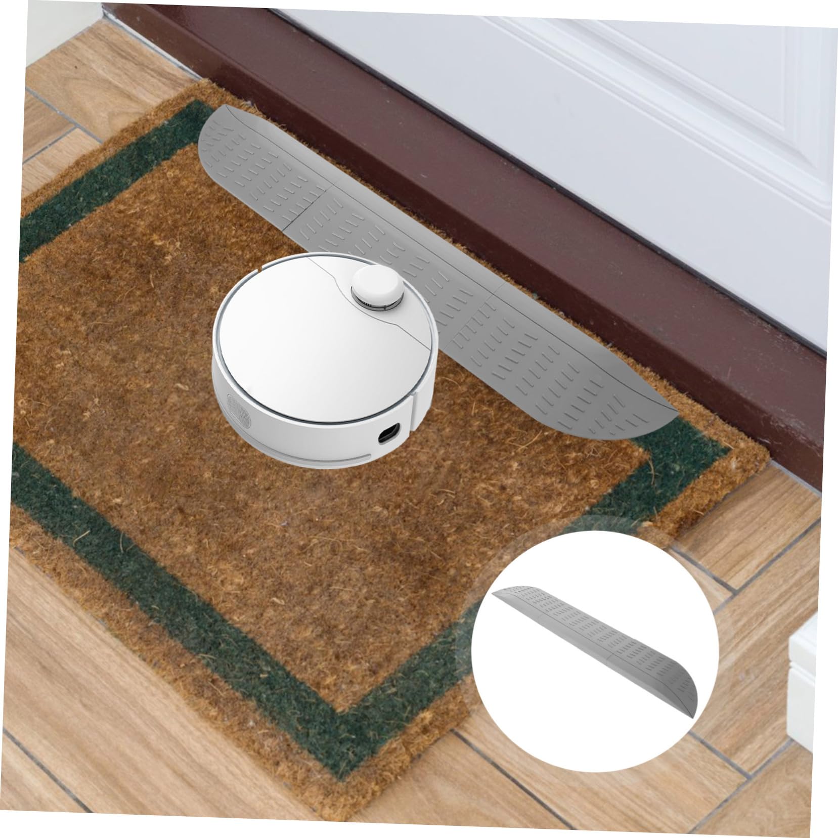 STOBAZA Threshold Strip Step Ramp Threshold Ramp Wheelchair Ramps for Home Steps Door Ramps for Wheelchairs Portable Wheelchair Ramp Garage Door Threshold Shed Ramps Curb Ramp Rubber Grey