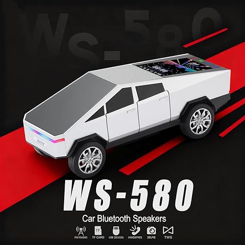 Miniatura 9 de Altavoz Bluetooth de reproducción futurista de camión, modelo inalámbrico portátil con pantalla de visualización, estéreo HD, emparejamiento TWS,