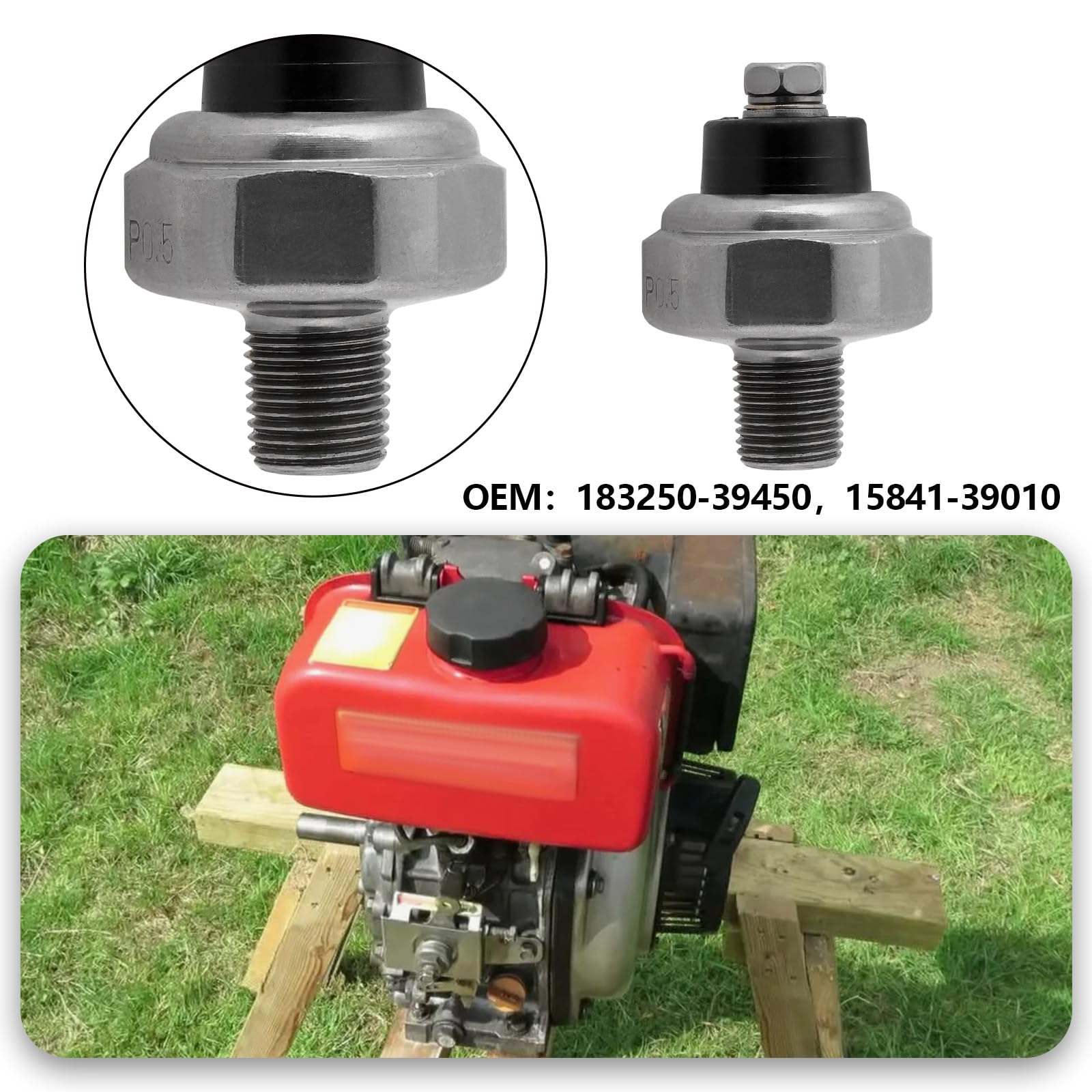 EMSea 1 pezzo di ricambio per pressostato dell'olio 183250 39450 183250-39450 15841-39010 compatibile con Yanmar L100 compatibile con Kubota B6100D B7100D B5200D