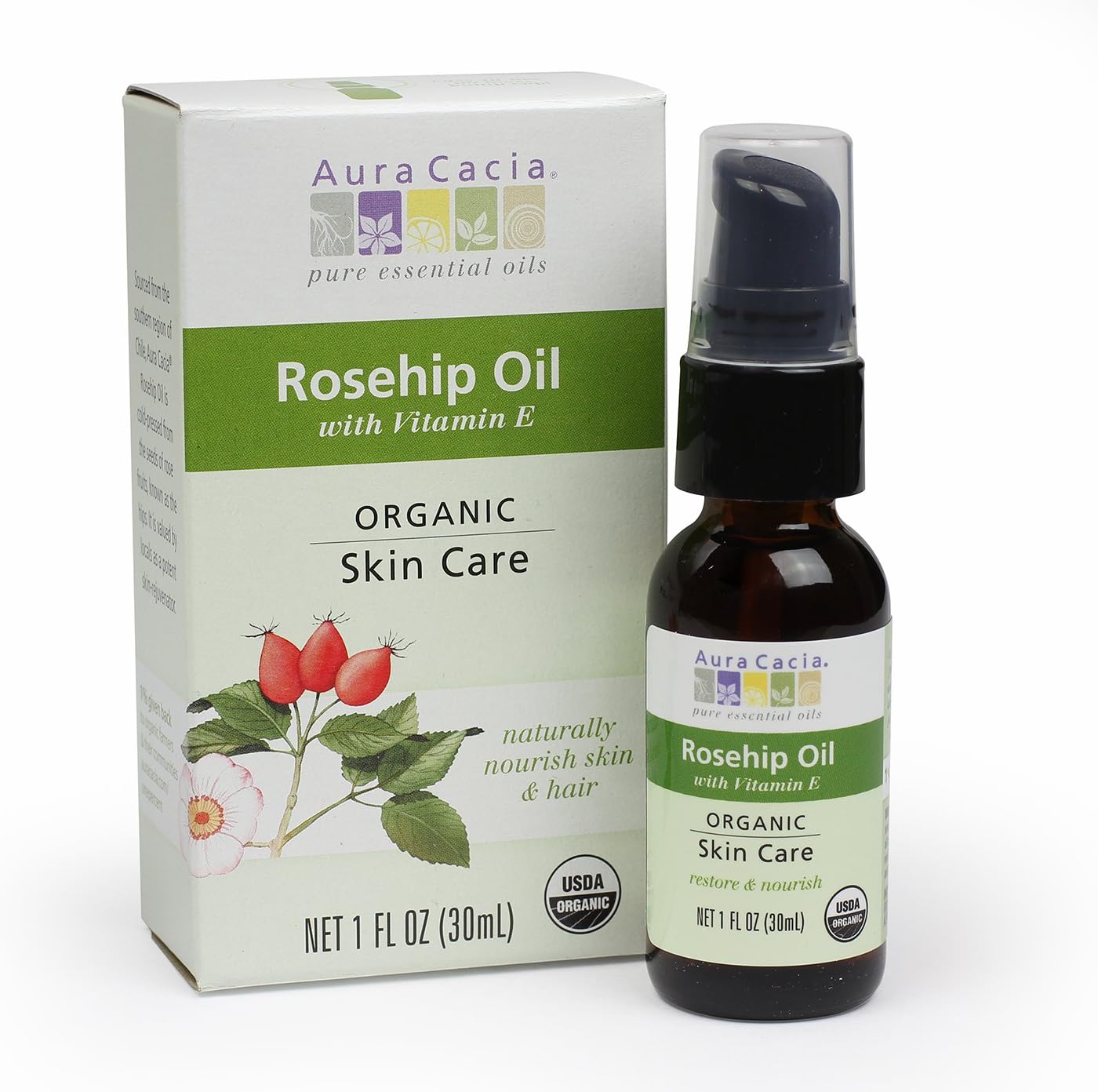 Aura Cacia Skin Care Organic Rosehip Oil, 1 Fluid Ounce