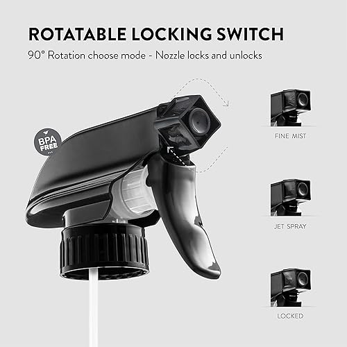 Miniatura 5 de Paksh Novelty Botellas de vidrio ámbar paquete de 2 recipientes recargables de 16 onzas con rociador de gatillo duradero a prueba de fugas con