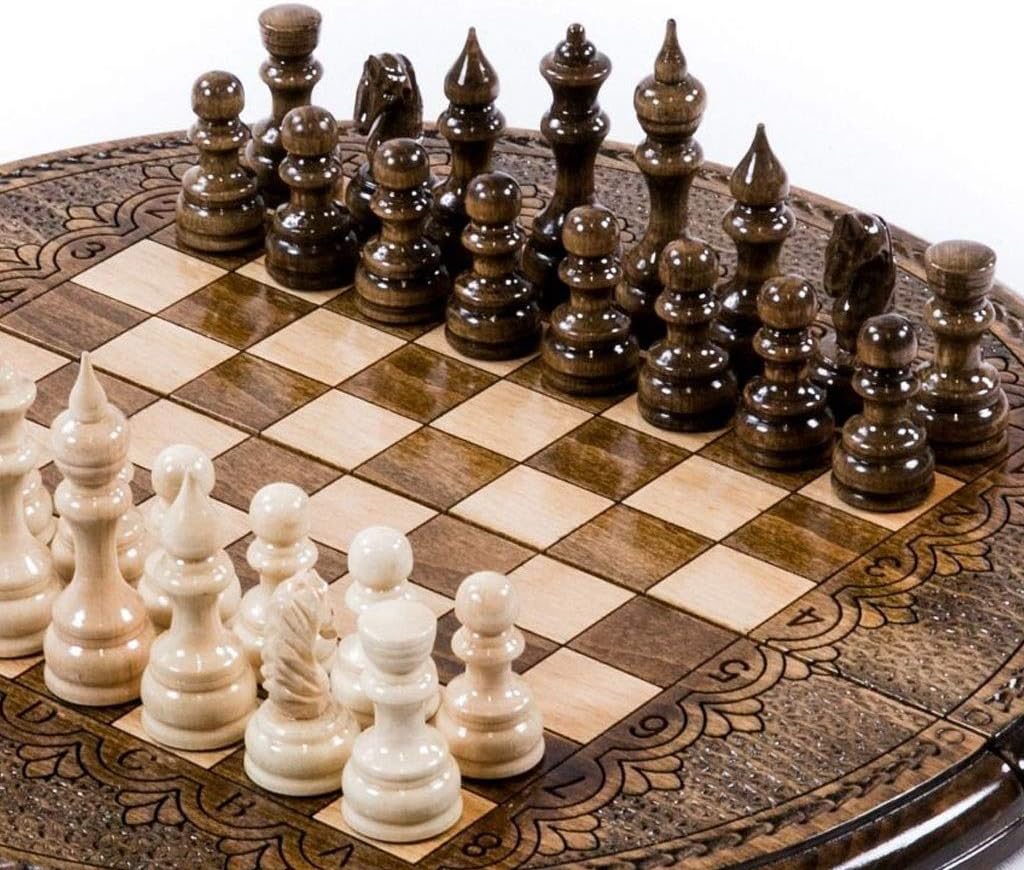Handmade Chess Set Standard Carved Folding Travel Chess for Chess Lovers Chess Set (Size : Medium) (Small)