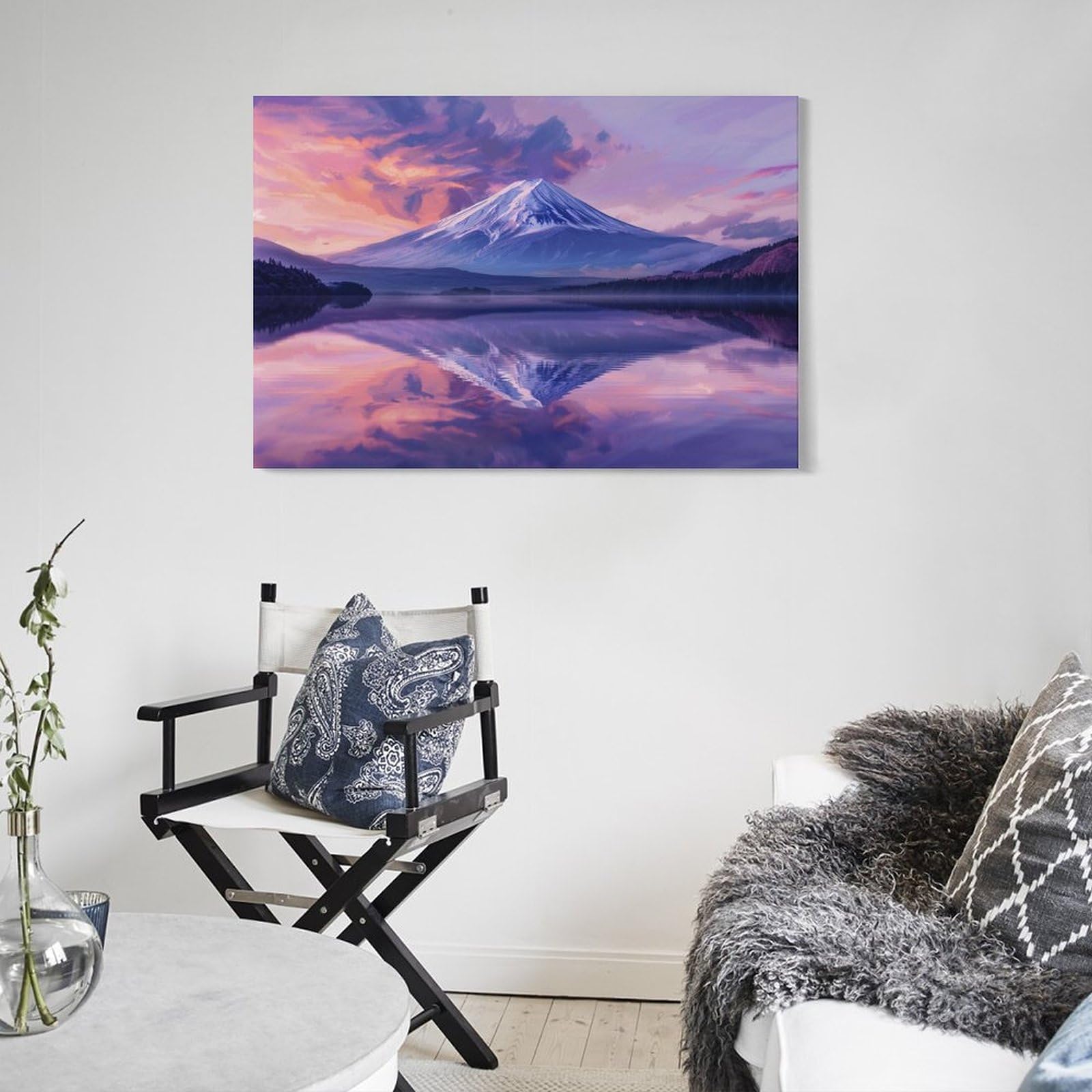 Amazon.co.jp: 絵画 霞んだ富士山の眺め アートパネル ポスター 魅力的