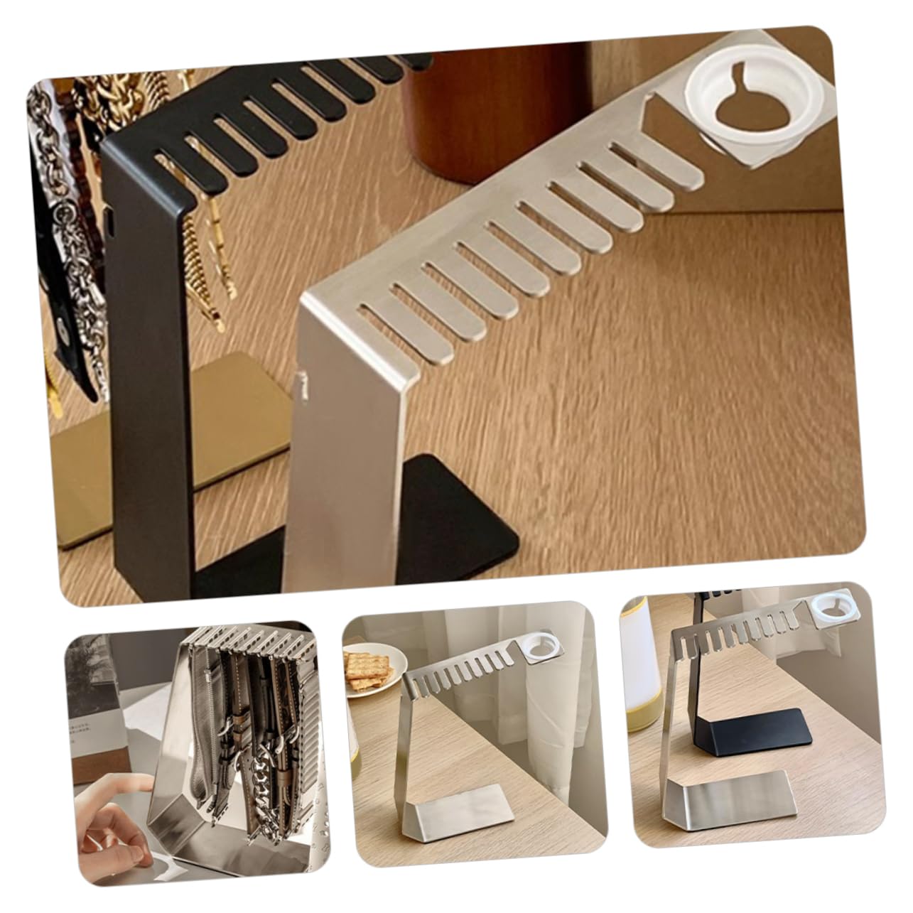 Hemobllo Supporto in Metallo per Cinturini da Orologio Espositore Multiuso per Caricabatterie Smartwatch Base da Tavolo per Cinturini da Orologio