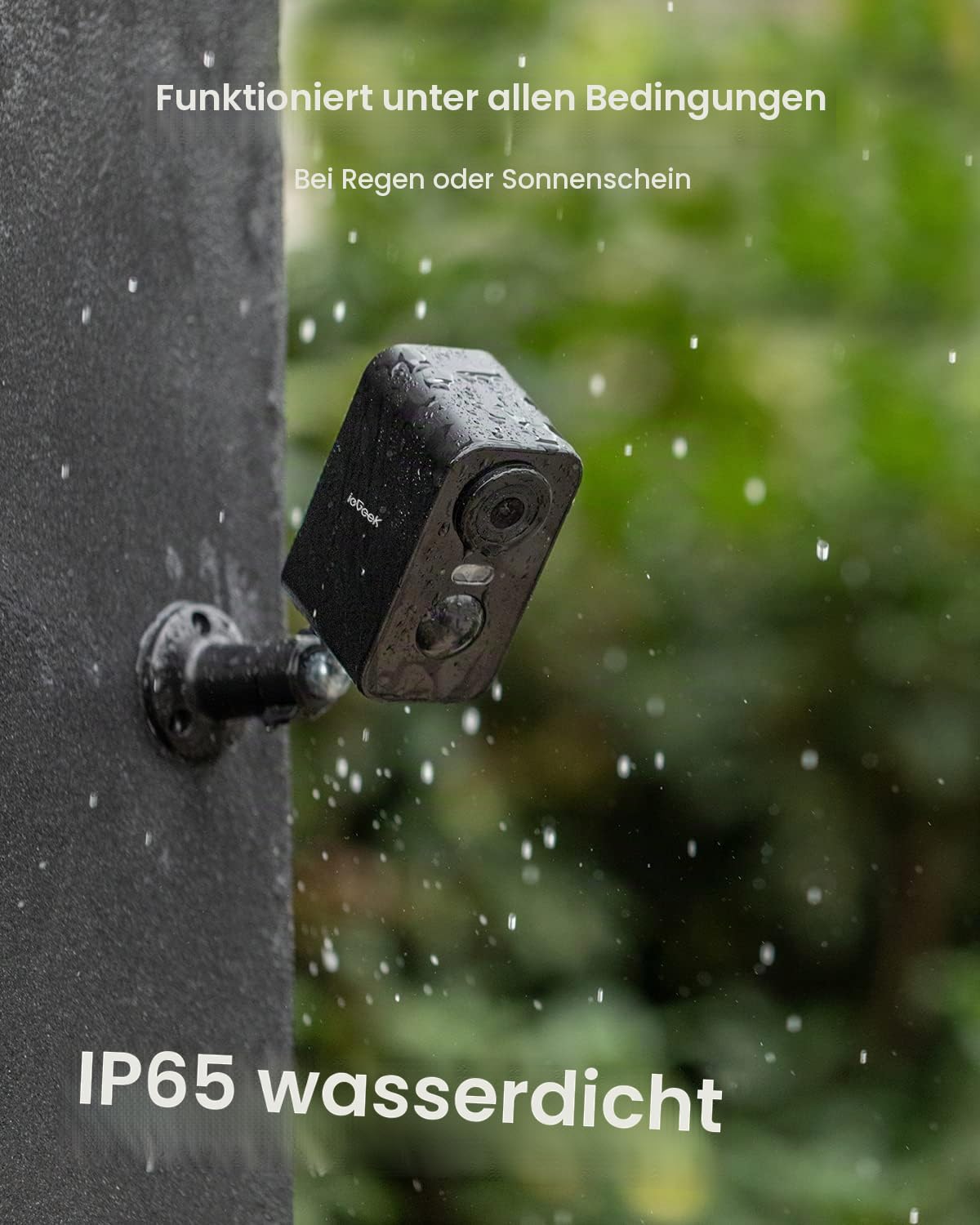 ieGeek 2K Überwachungskamera Aussen Akku: Kabellose WLAN Überwachungskamera außen/innen mit farbige Nachtsicht，PIR-Bewegungserkennung，Lange Zeit Standby，Cloud/Speicherkarte，2-Wege Audio，Schwarz