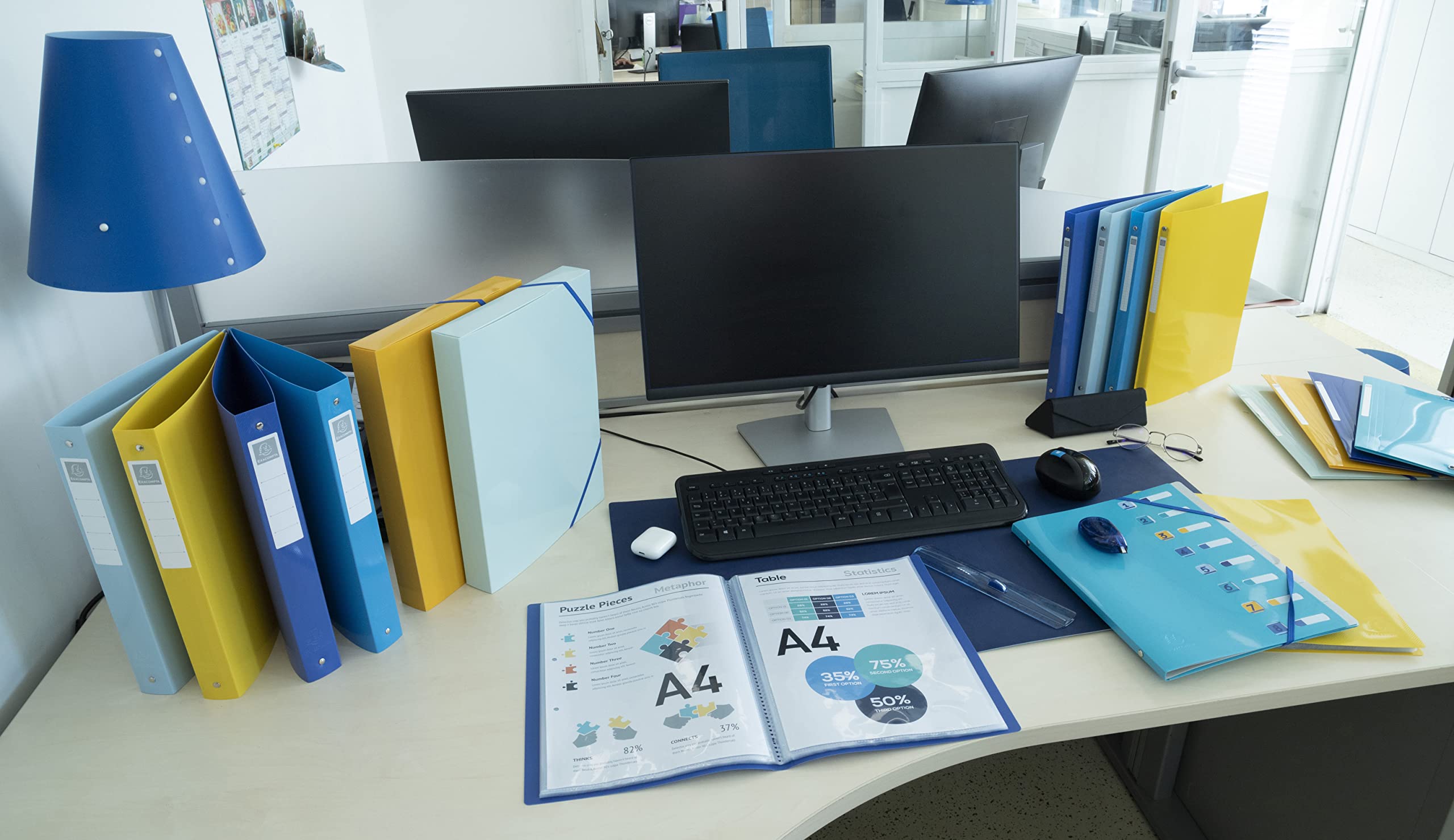 Exacompta 8 scatole archivio PP Bee Blue A4 dorso 4 cm blu