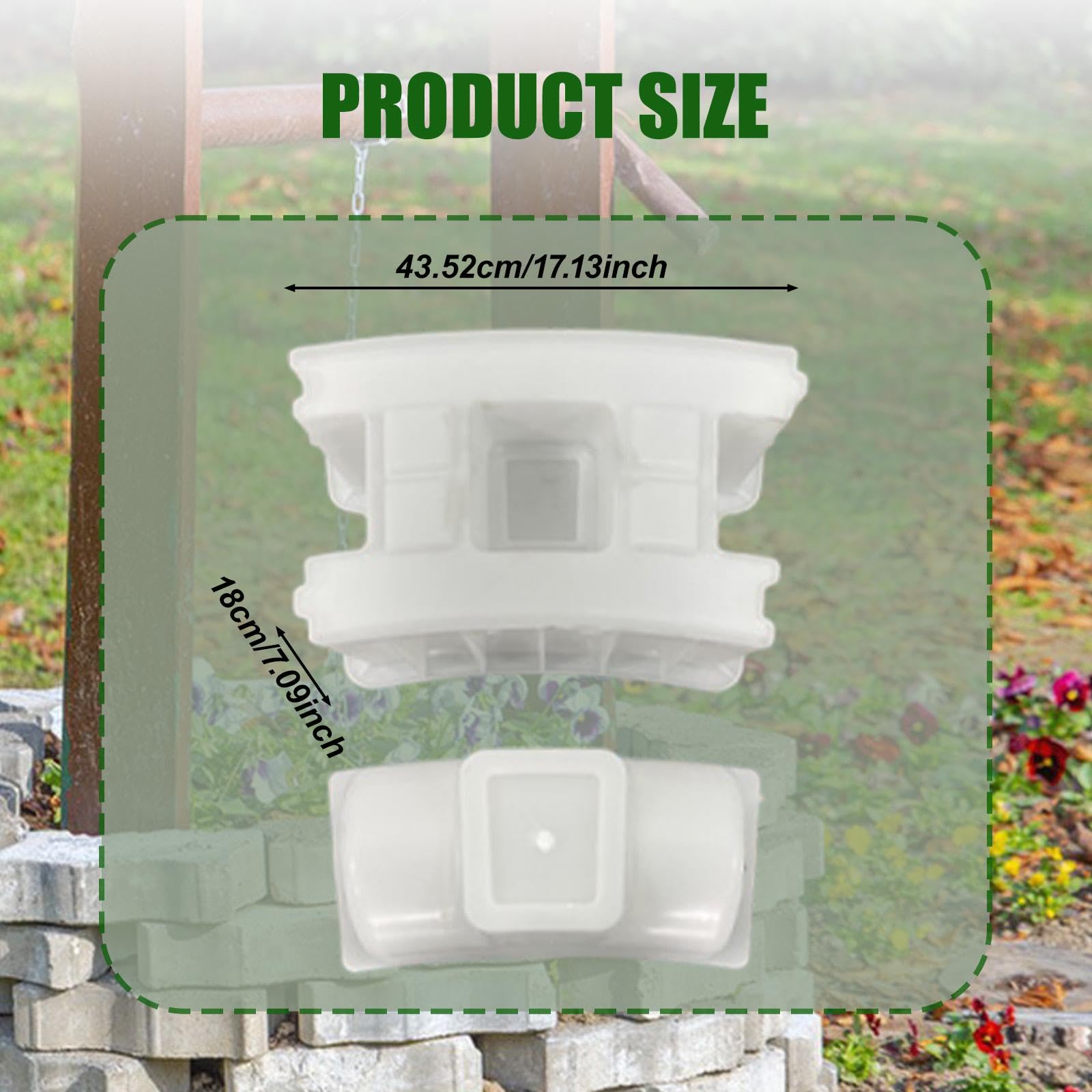 Generic Constructor de Pozos de Hormigón para Bricolaje, Molde de Pozo Exterior, Bloques de Hormigón para Patio Trasero, Jardín O Césped, 120cm