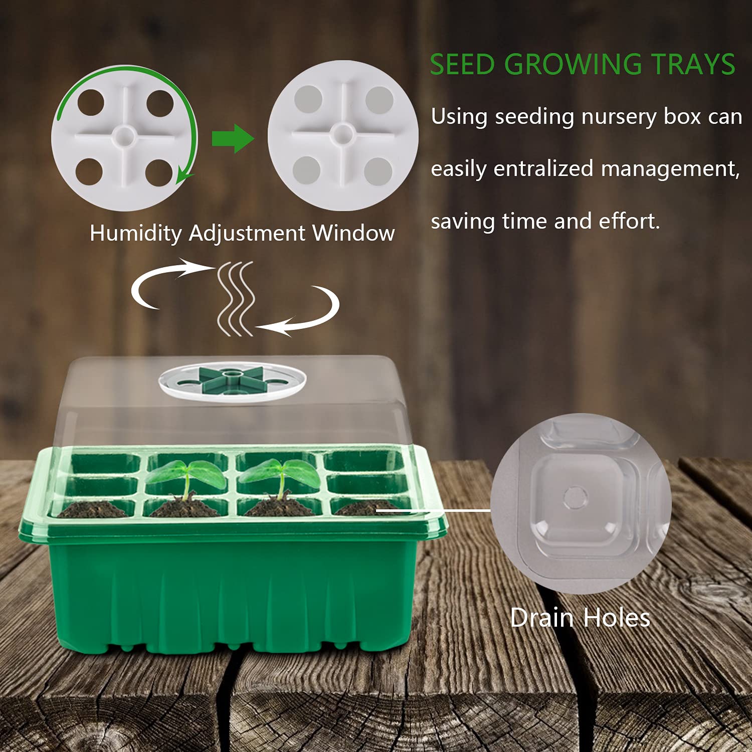 Kit De Germination 4 Plateaux – Mini Serre D'Intérieur – Avec Outils Et Étiquettes – Pour Semis, Plantes, Légumes
