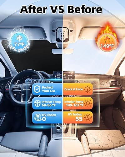 Miniatura 3 de Mixsuper Liner Parasol para parabrisas Kia Sorento 2021-2026 para Sorento, accesorios para ventana delantera, parasol plegable, mantiene el frío,