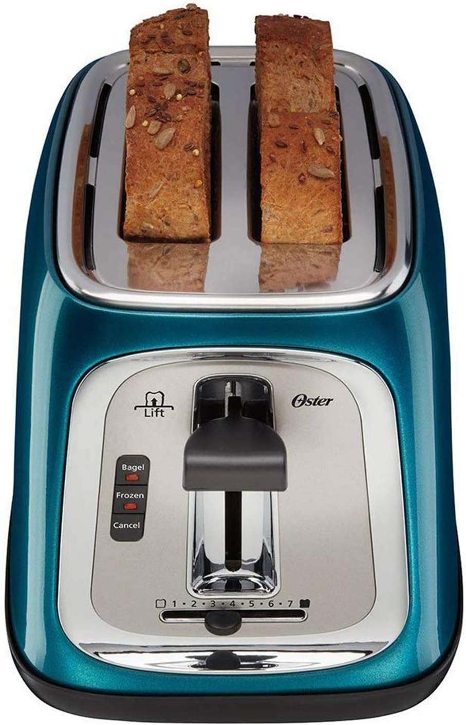 Oster TSSTTRJB0T 2-Slice Kitchen Toaster with Extra Wide Slots Metallic, Turquoise Blue