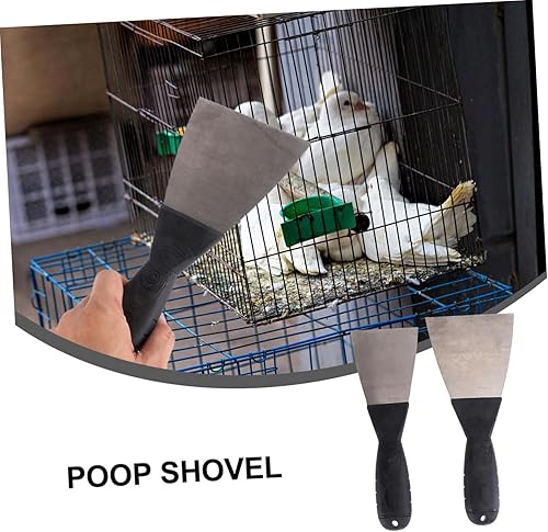Miniatura 7 de Pala de limpieza de residuos de acero inoxidable, herramienta de limpieza ligera para jaula de pájaros, diseño ergonómico, cuchillas de colores