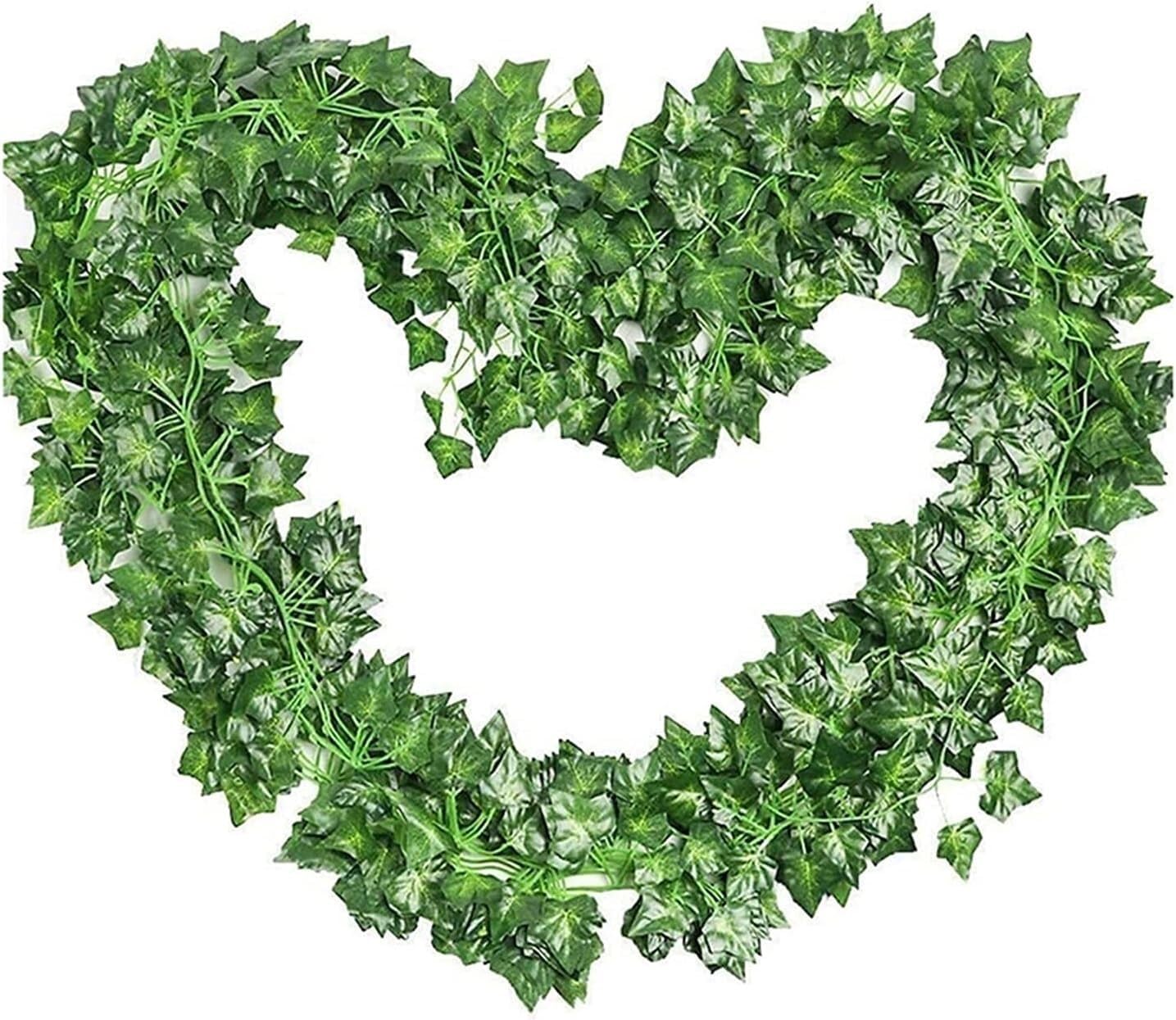 InLiMa 5 pezzi di edera artificiale foglia di vite 6,8 piedi foglie verdi appese ghirlanda fiori di fogliame finto casa cucina giardino ufficio decorazione della parete di nozze