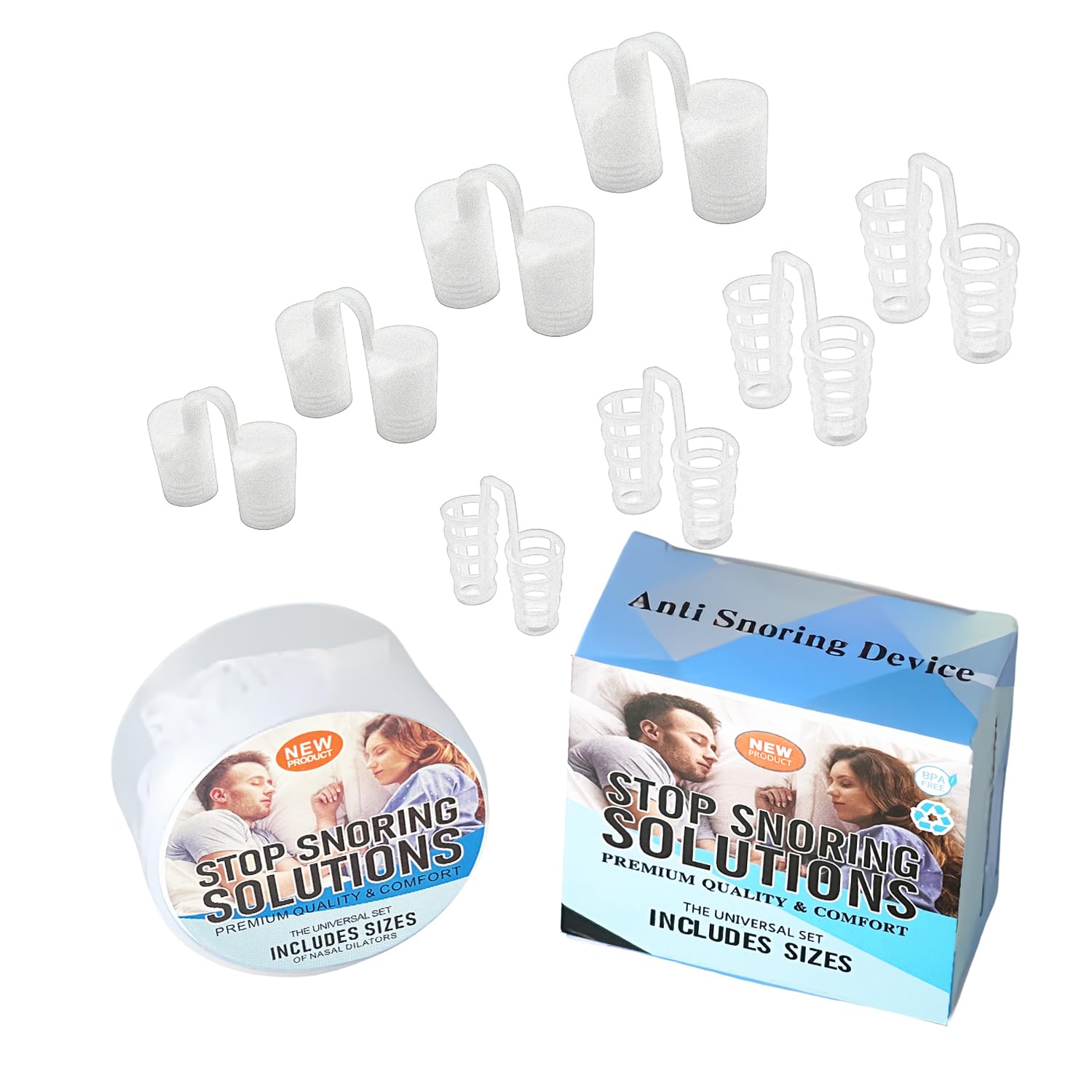 Sinlxcoy Anti Snoring Devices 8Pcs Nose Vents Nasal Dilators for Breathing Snoring Stop Snoring Devices That Work Nose