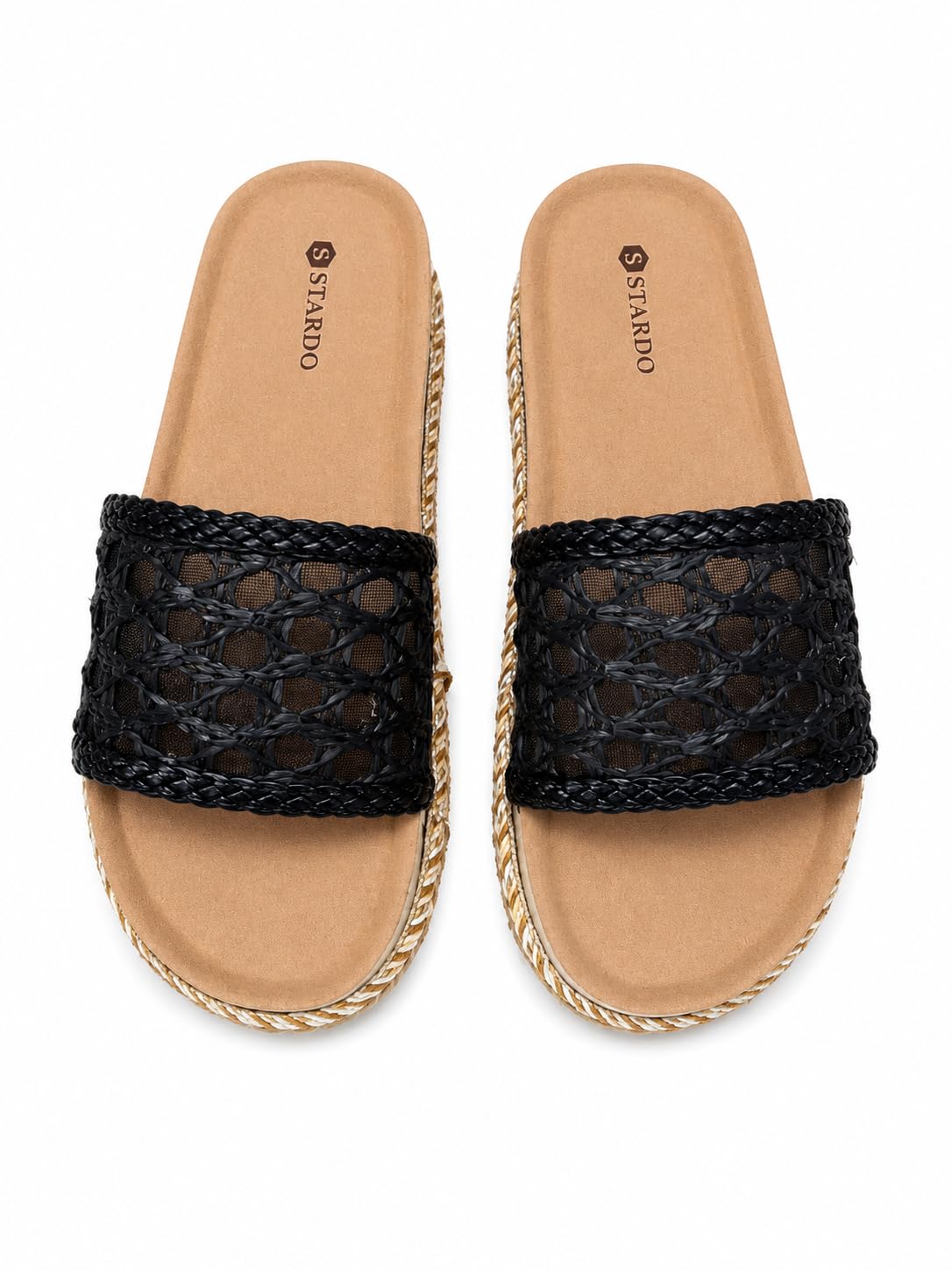 Women's Platform Slide Slippers with Woven Mesh Upper-image-36