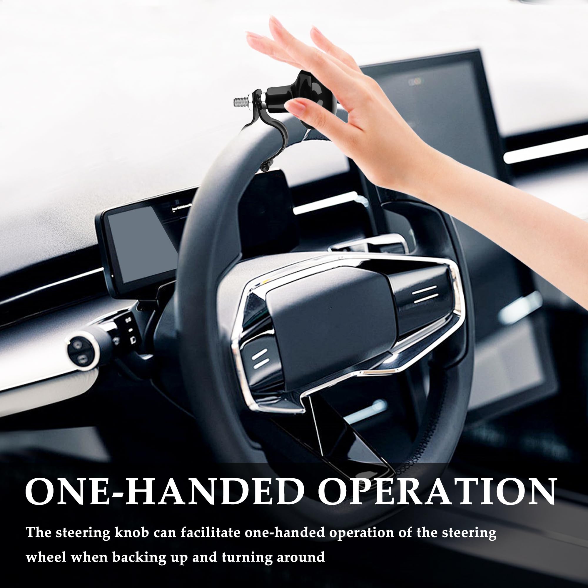 Spinner del Volante dell' automobile, Universale Manopola del Volante della Manopola di Alimentazione Nera per auto, camion, SUV, trattori, barche, tosaerba